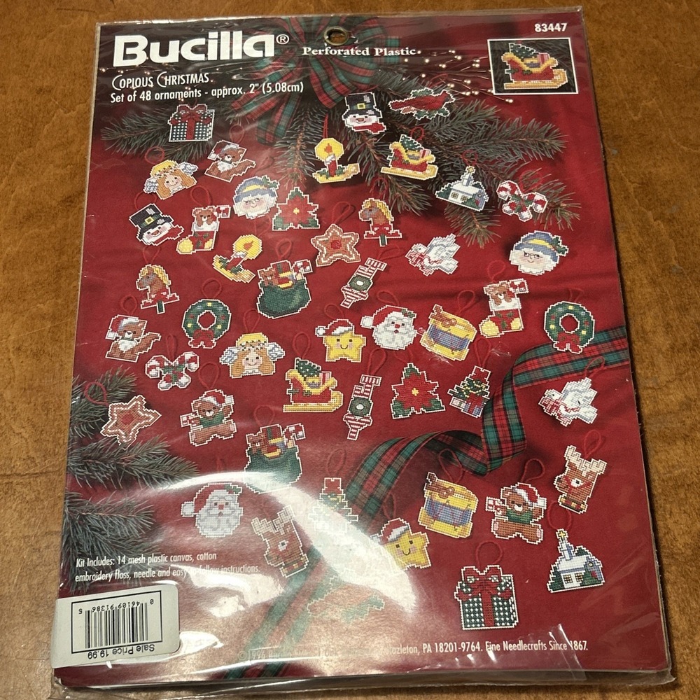 Vintage 1996 Bucilla Christmas Ornament Kit Set of 48